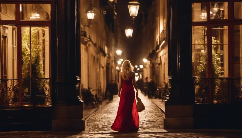 woman walks alone