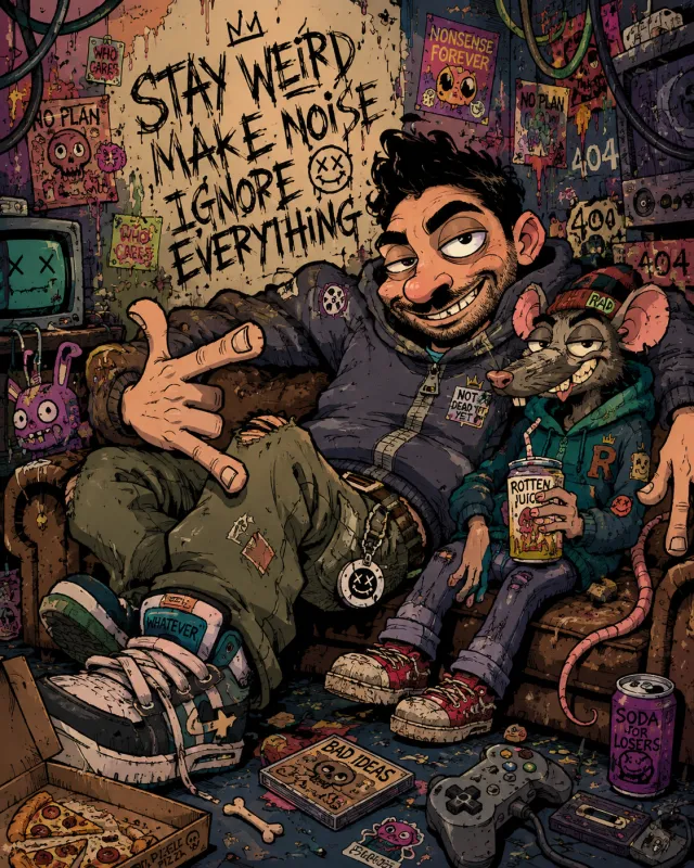 Chaotic indie cartoon